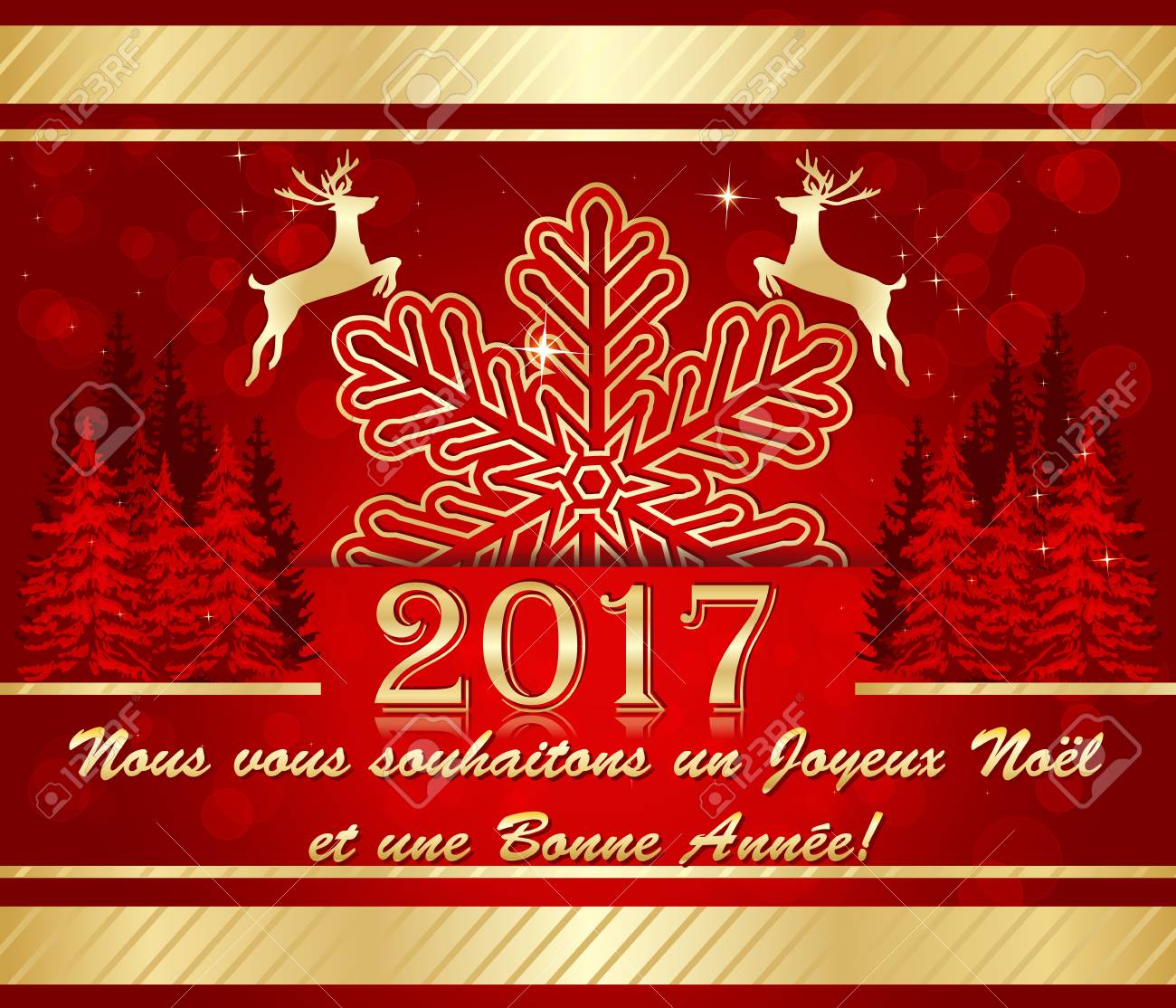 フランスのクリスマス 新年 17 グリーティング カード 私たちは メリー クリスマスと幸せな新年を希望 フランス語 Nous ランデブー Souhaitons 国連 ジョワイユ ノエル Et Une Bonne 巡礼 の写真素材 画像素材 Image