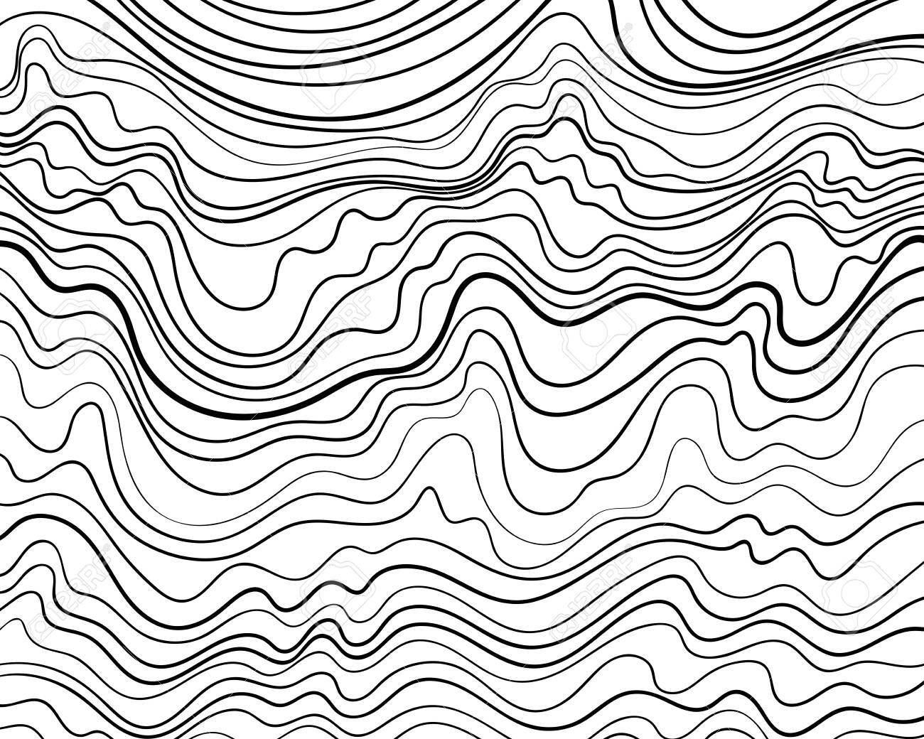 Wave Lines Pattern. Black Wavy Lines Isolated On White Background. Abstract  Vector Texture For Graphic Design Royalty Free Svg, Cliparts, Vectors, And  Stock Illustration. Image 144497525.