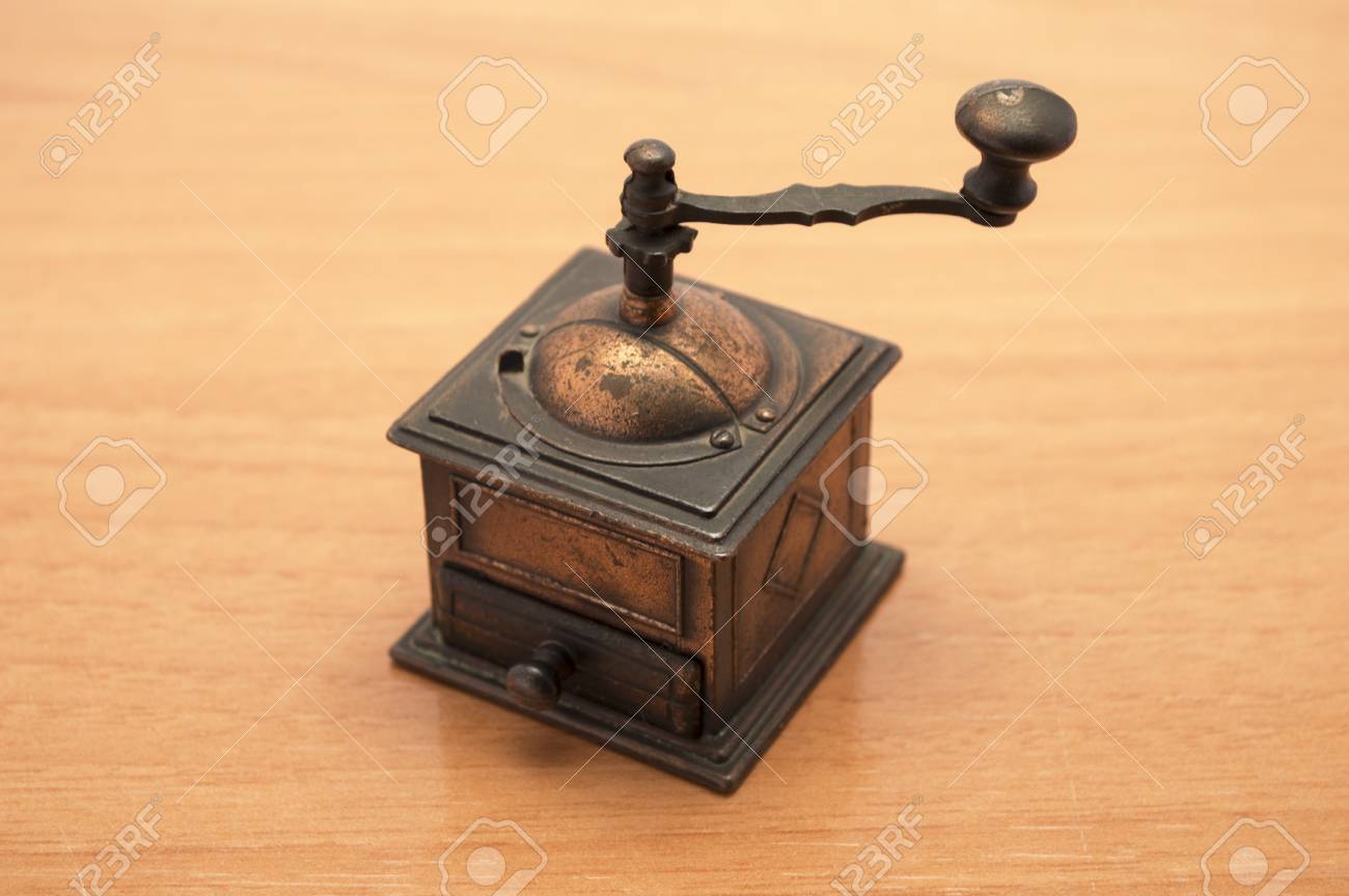 antique coffee mill isolated