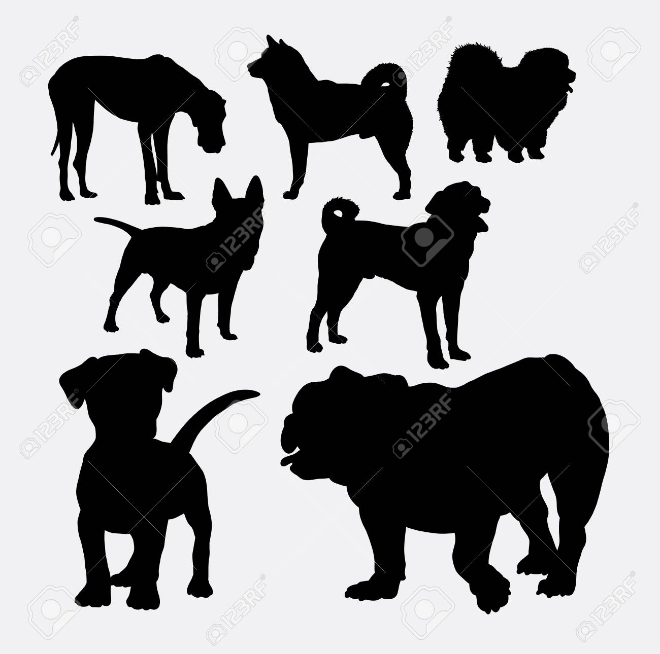 犬シルエット コレクション のイラスト素材 ベクタ Image 犬シルエット コレクション のイラスト素材 ベクタ Image