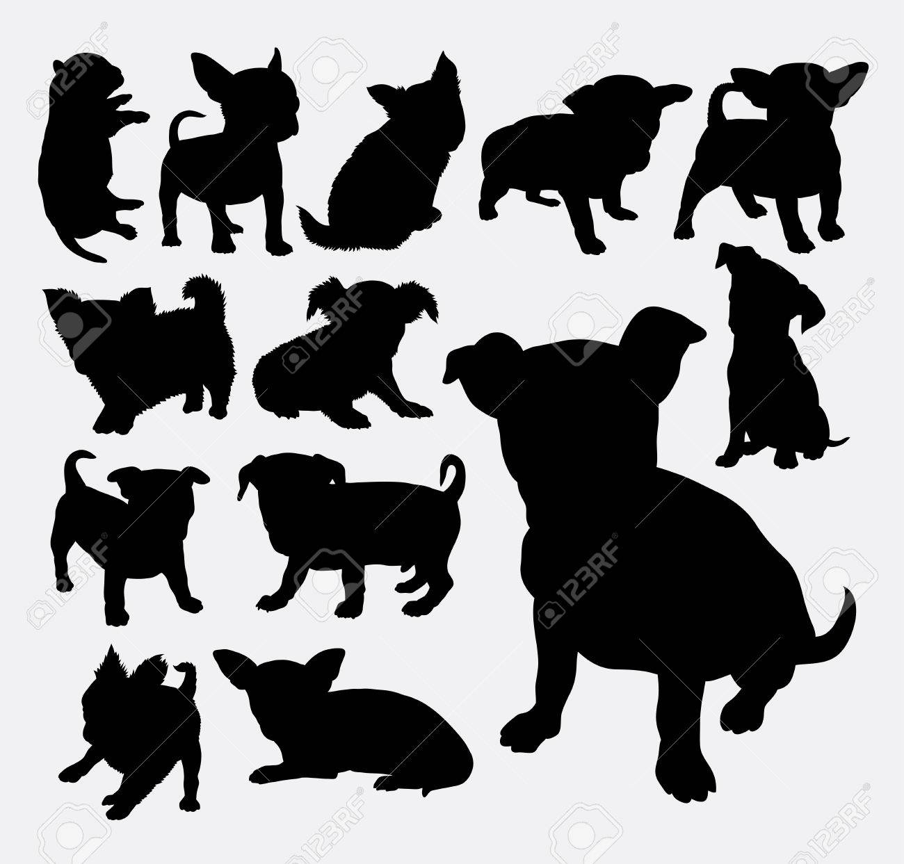 Puppy Chien Animal Mignon Animal Silhouette Bonne Utilisation Pour Le Symbole Logo Icône Web Mascotte Coupe Autocollant Signe Animal De