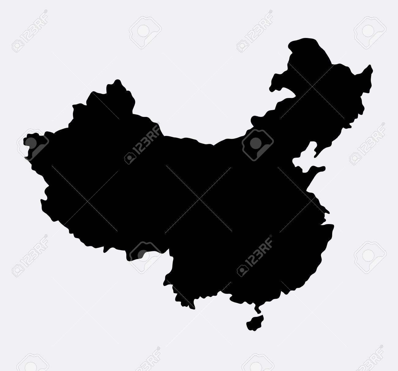 中国地図島のシルエット シンボル ロゴ Web アイコン 記号 マスコット または任意のデザインの良い使用します 使いやすい のイラスト素材 ベクタ Image