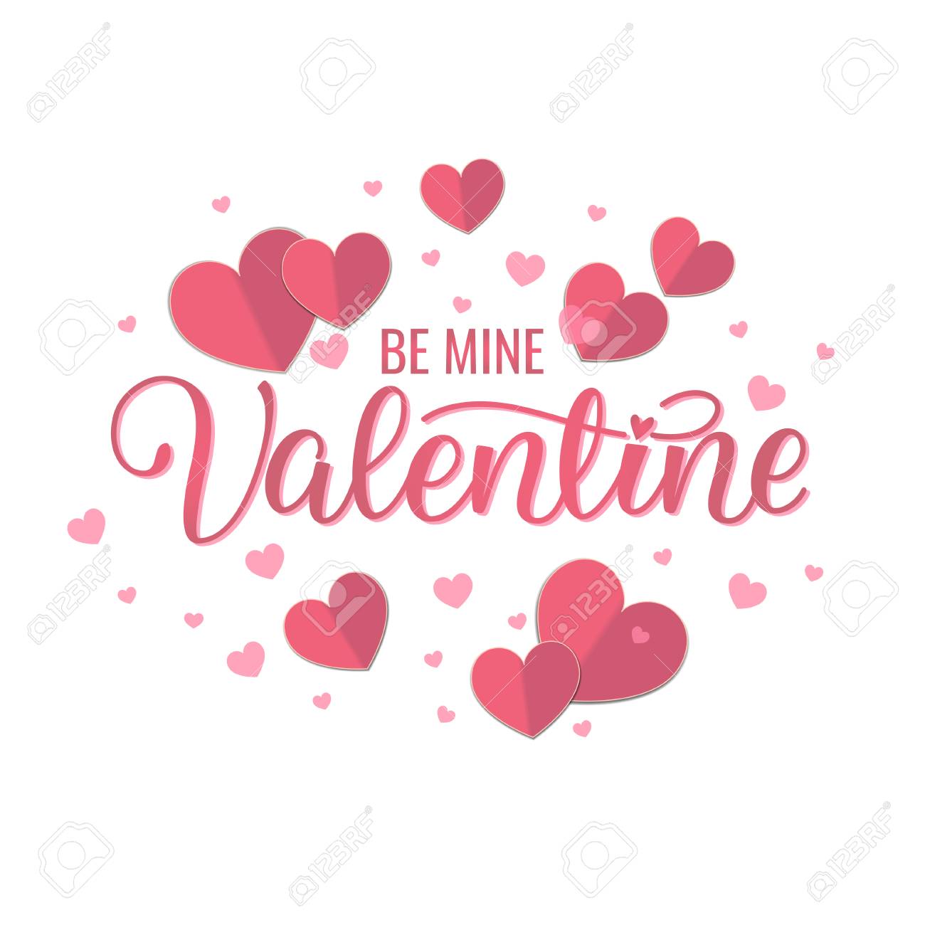 Be Mine Valentine Typography Poster 