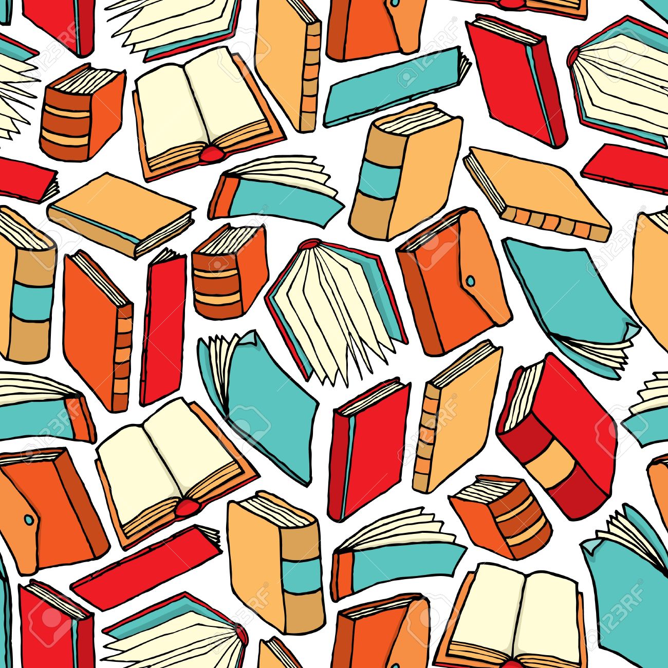 seamless book pattern background