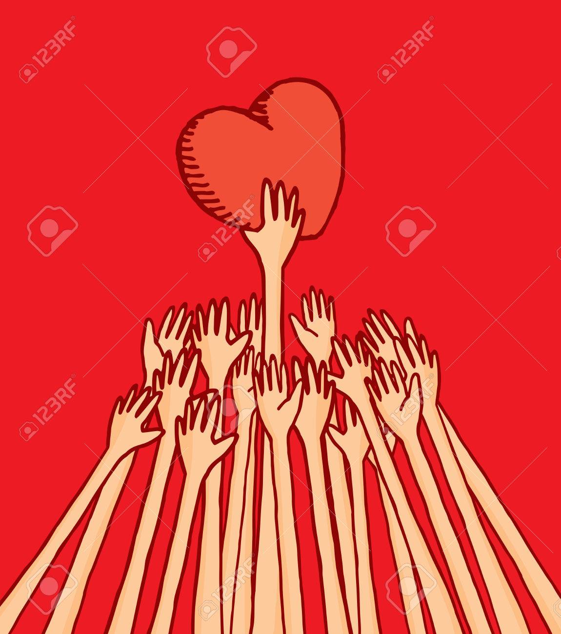 Ilustracion De Dibujos Animados De La Gente Que Lucha Por El Amor