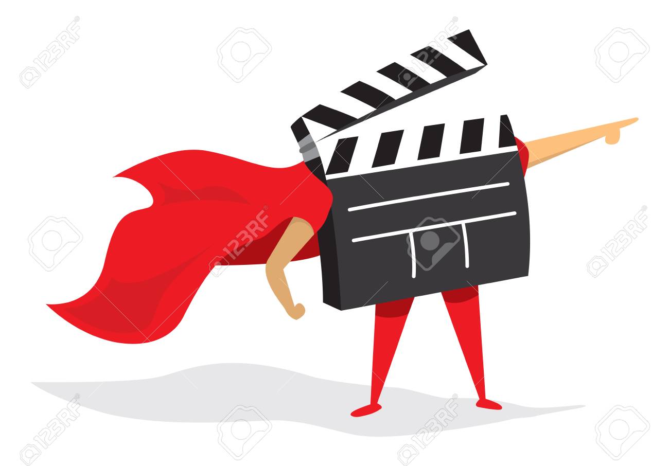 Cartoon illustration of film super hero saving the day - 81868435 Cartoon illustration of film super hero saving the day - 81868435