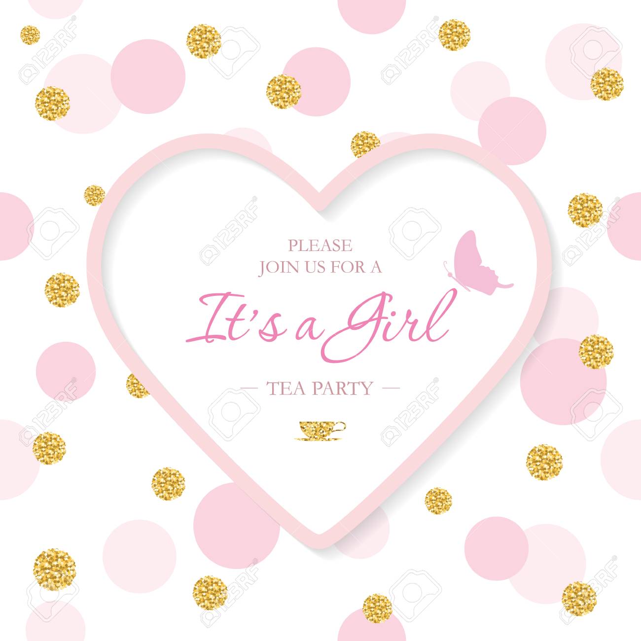 girl baby shower invitation template included laser cutout heart