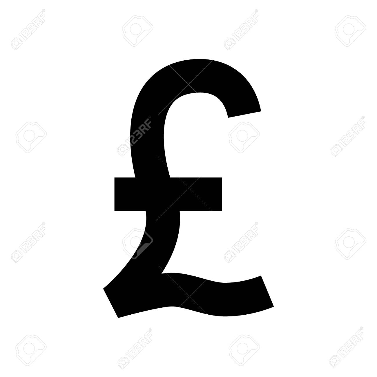 Uk Pound Currency Symbol. Black 