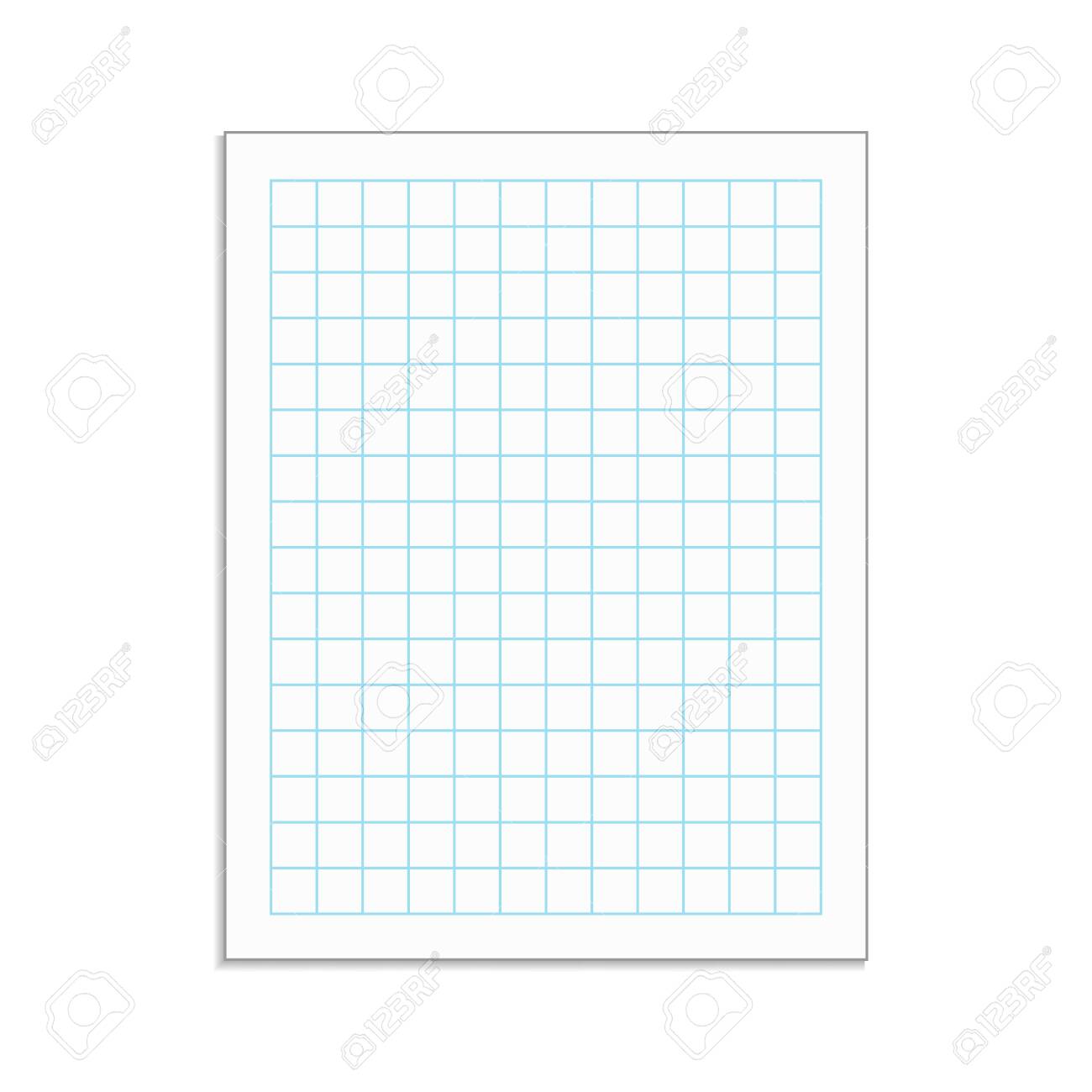 graph paper sheet with drop shadow grid paper vector notebook grided paper