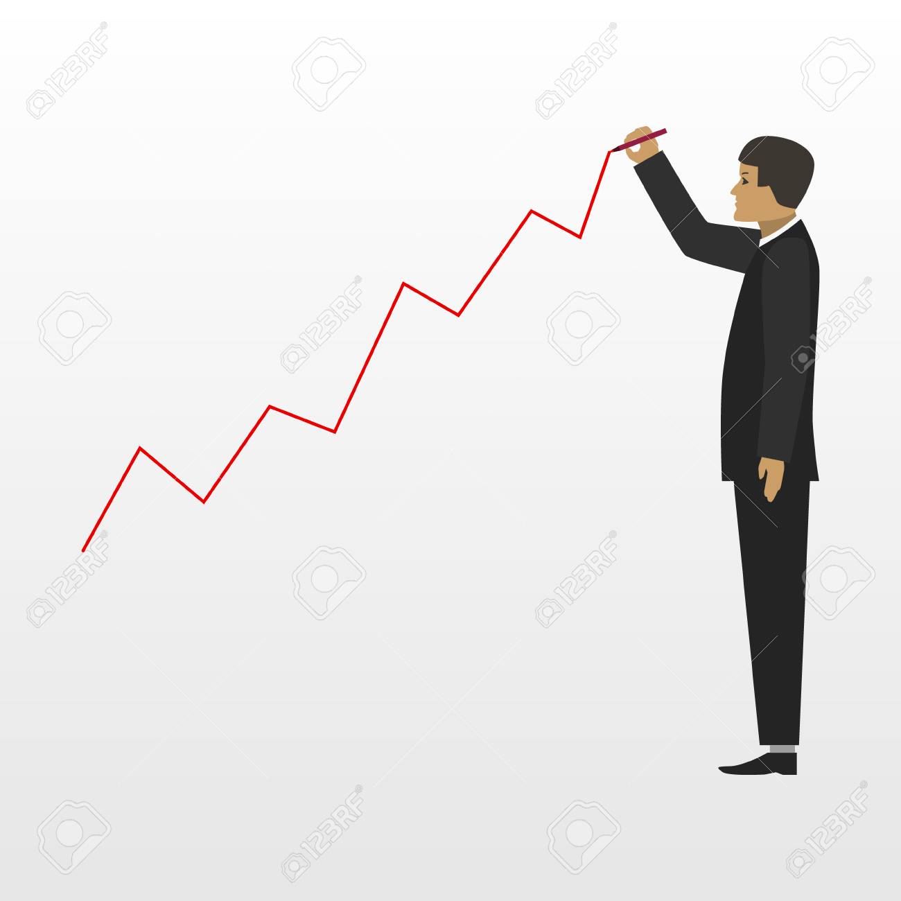 ビジネスマンや成長ビジネス フラット ベクトル イラスト のイラスト素材 ベクタ Image