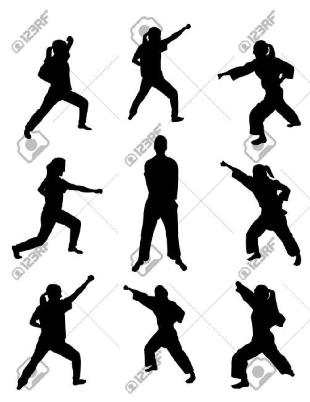 総合格闘技のシルエット のイラスト素材 ベクタ Image