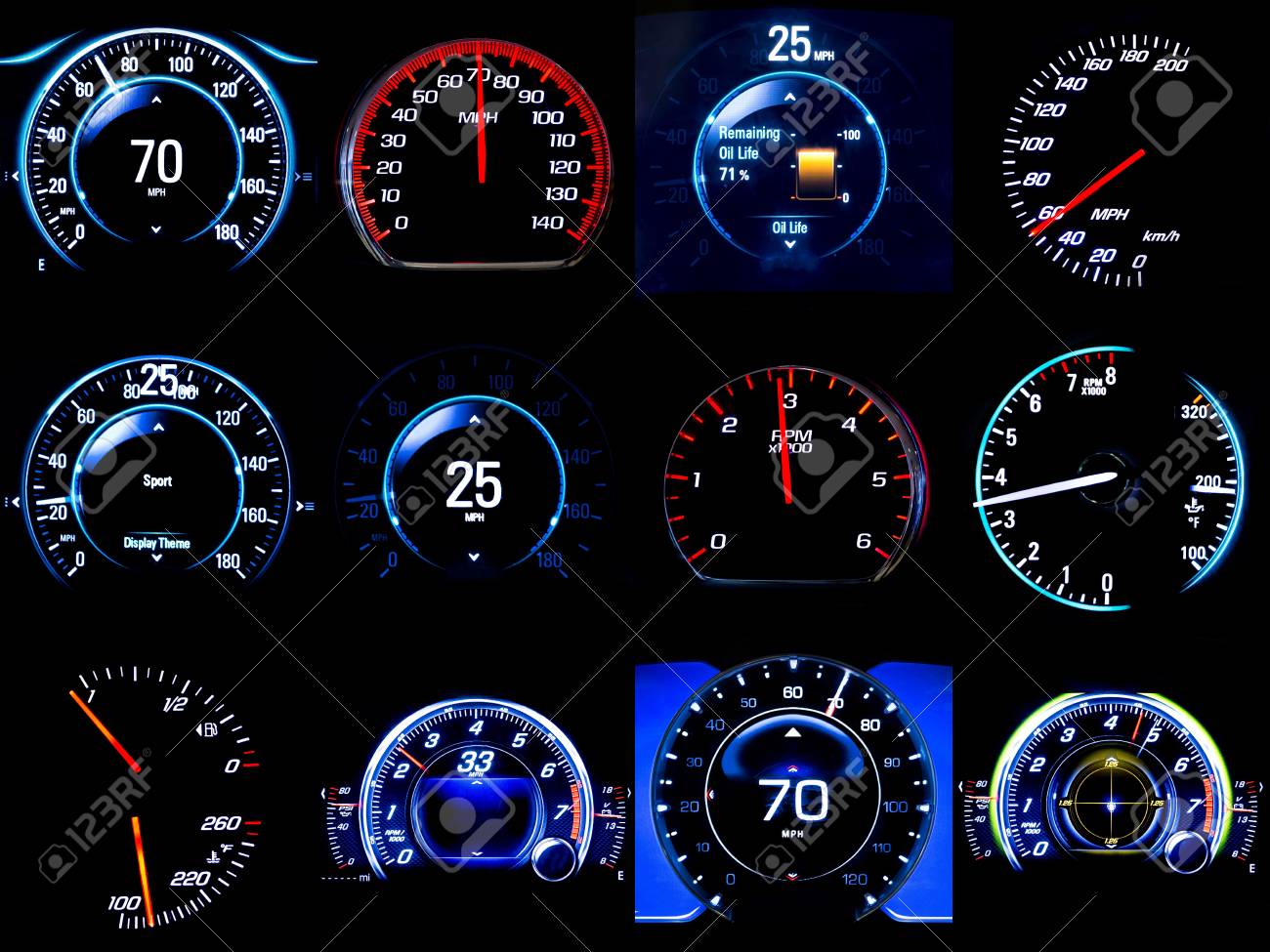 黒い背景に隔離された1ダースの近代的な軽自動車走行距離 ダッシュボード マイレージ スピードメーター の合成画像 現代車の新しいディスプレイ の写真素材 画像素材 Image 黒い背景に隔離された1ダースの近代的な軽自動車走行距離 ダッシュボード マイレージ スピードメーター の合成画像 現代車の新しいディスプレイ の写真素材 画像素材 Image