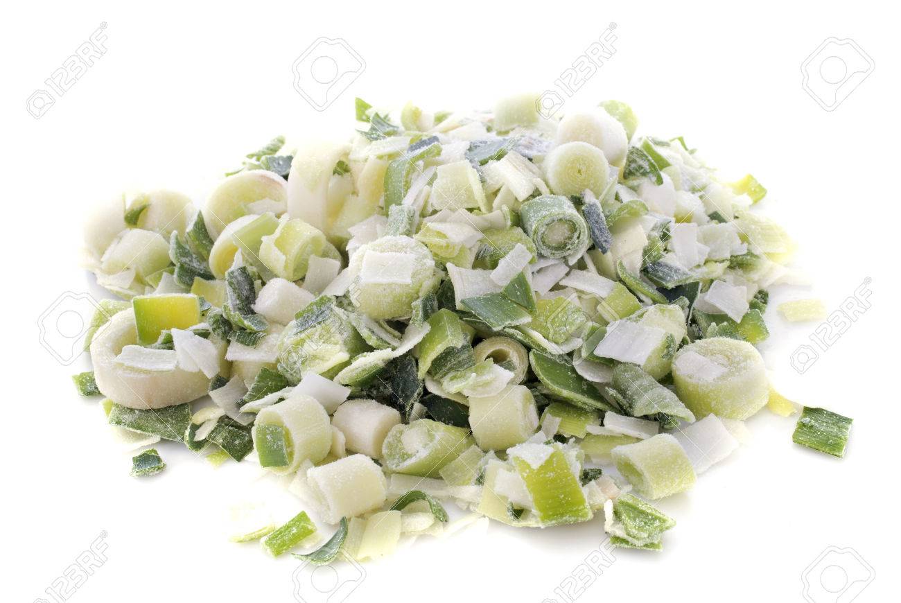 Frozen Leeks In Front Of White Stock Photo Picture And Royalty Free Image Image 23795065