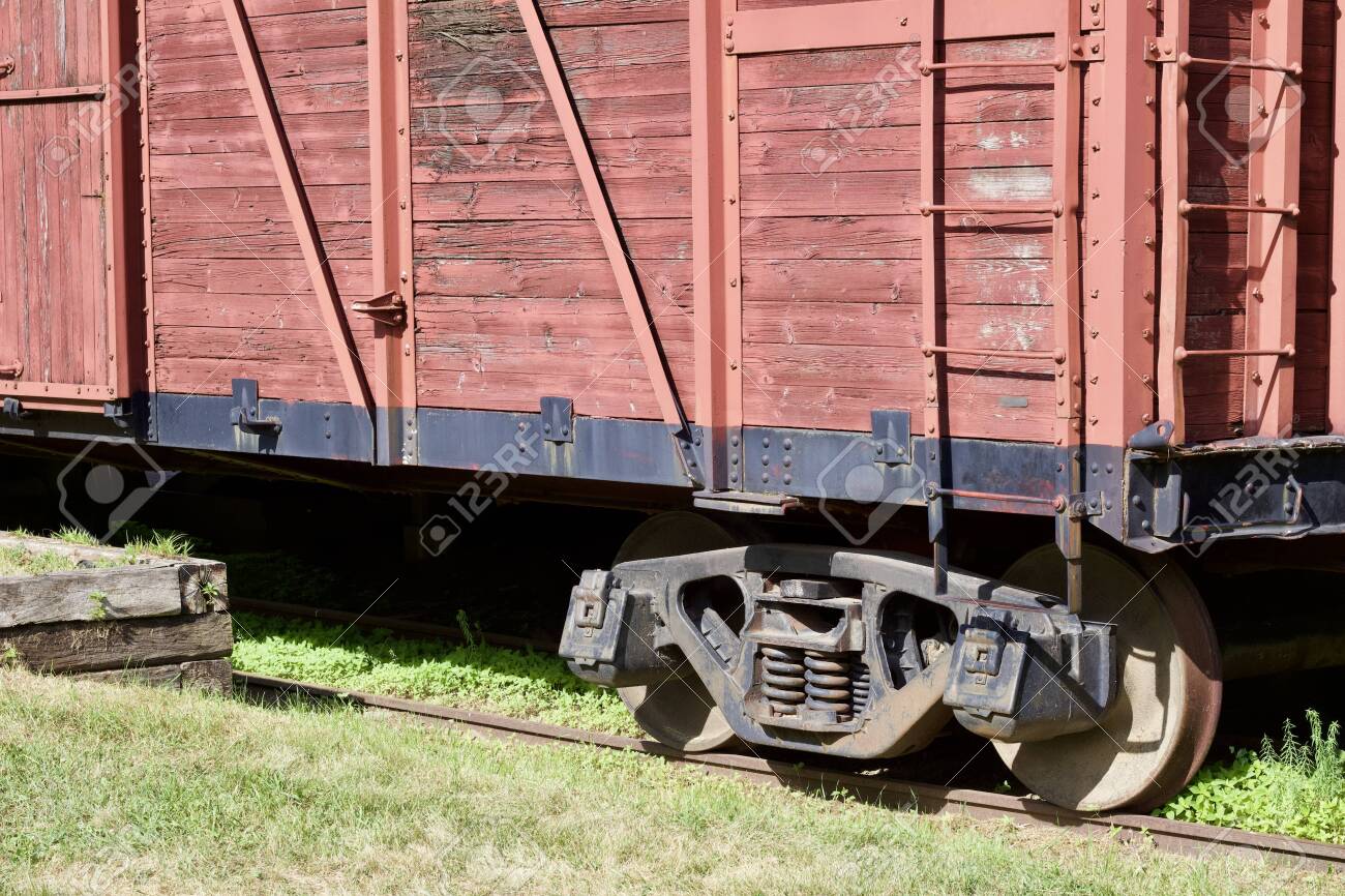 Close Up View Of An Antique Red Painted Railroad Train Box Car Stock Photo Picture And Royalty Free Image Image 129706286