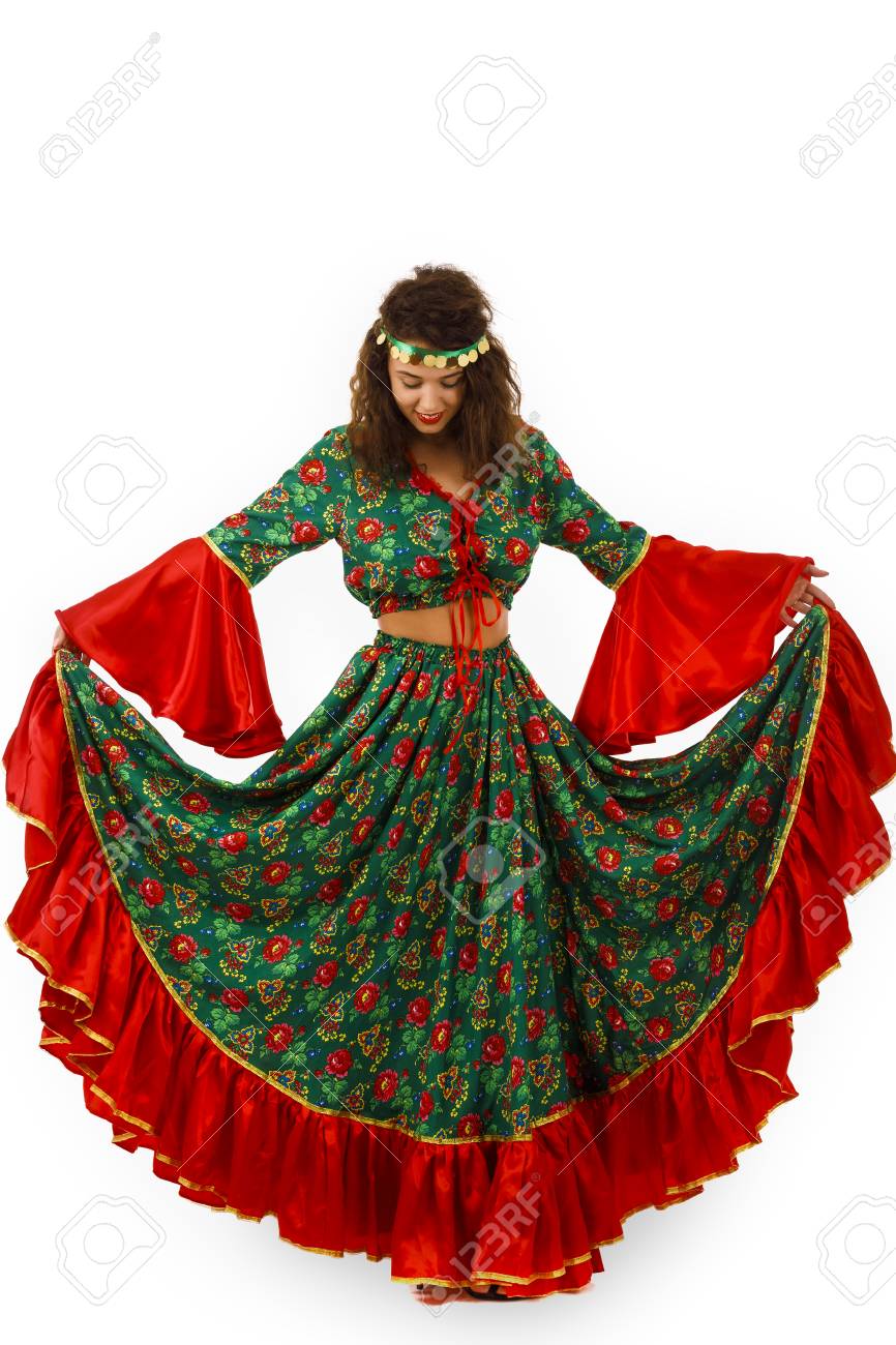 Pretty Woman Dancer With A Gypsy Dress 