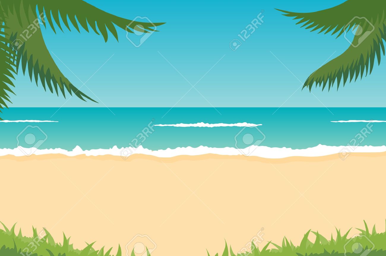 Tropical Landscape Beach Sea Waves Palms Royalty Free Cliparts Vectors And Stock Illustration Image 13420561