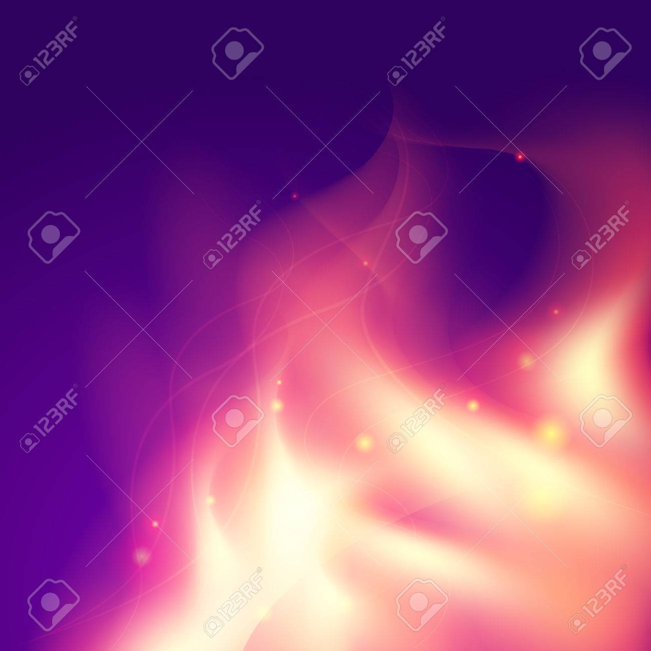 ピンク オレンジ色の炎の神秘的な紫色の背景 図には グラデーション メッシュが含まれています のイラスト素材 ベクタ Image