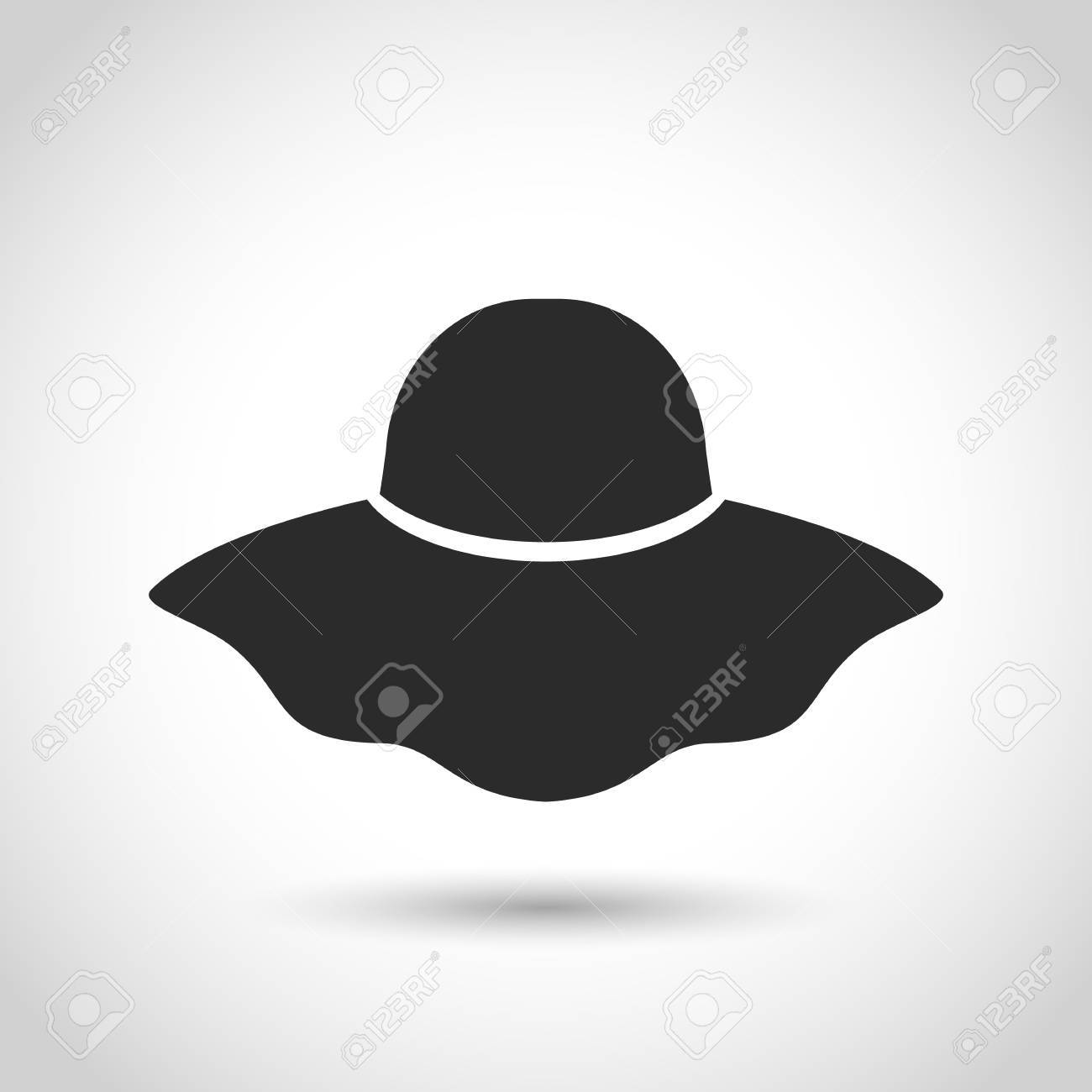影と白の背景にベクトル黒アイコンの女性の帽子のイラスト素材 ベクタ Image 5556