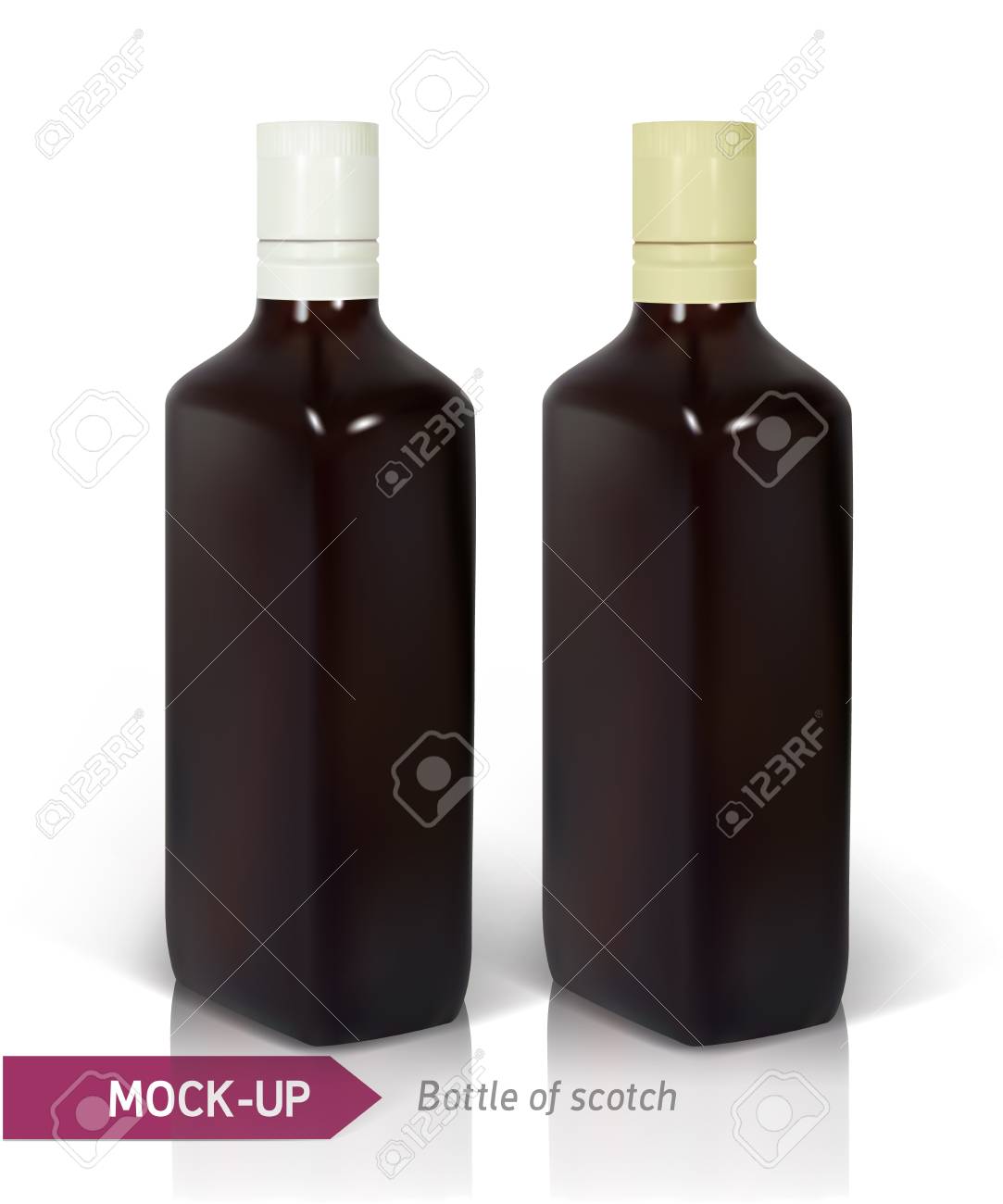 Download Dark Realistic Square Scotch Bottles Isolated On White Background Stock Photo Picture And Royalty Free Image Image 110304609