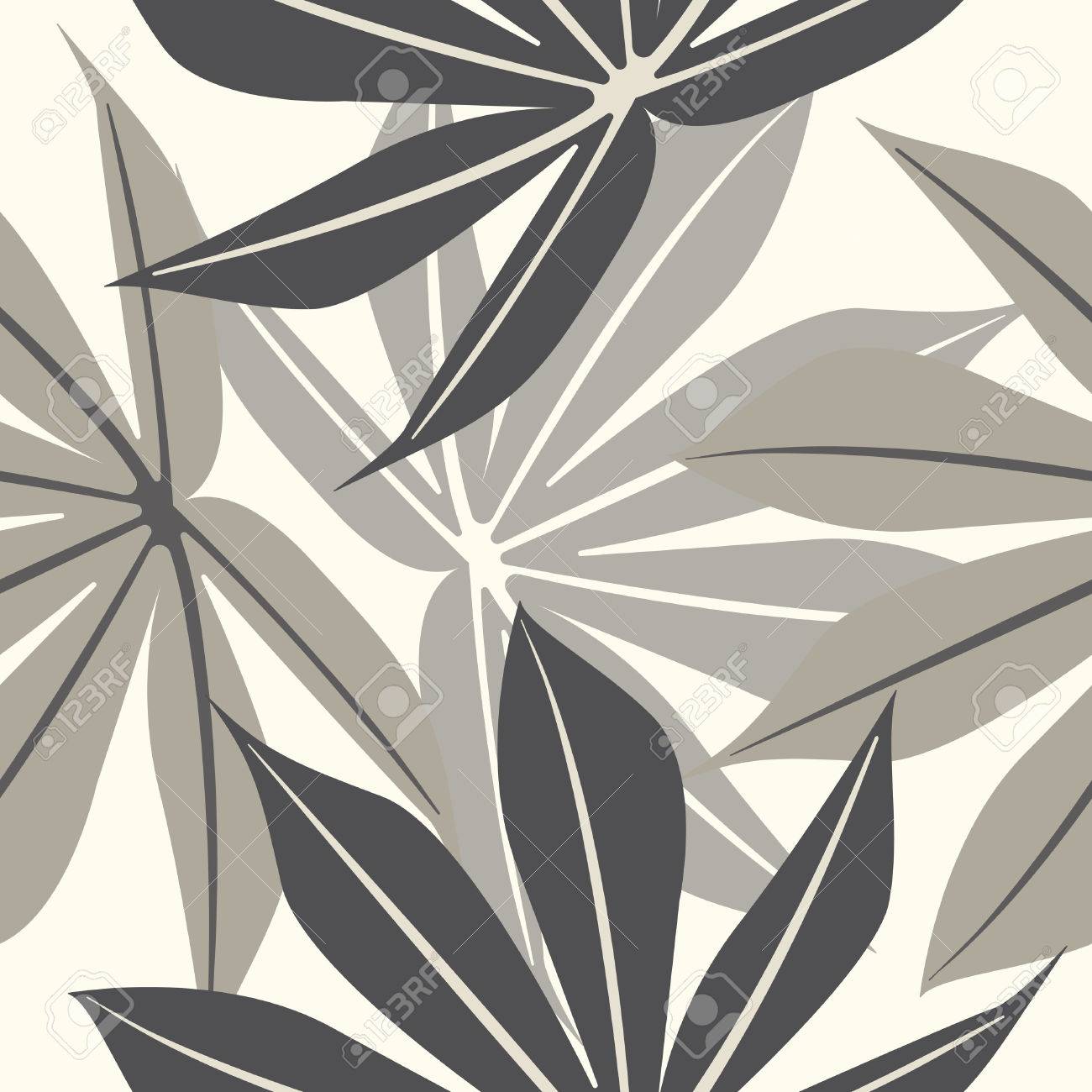 elegant endless pattern with tropical leaves template with