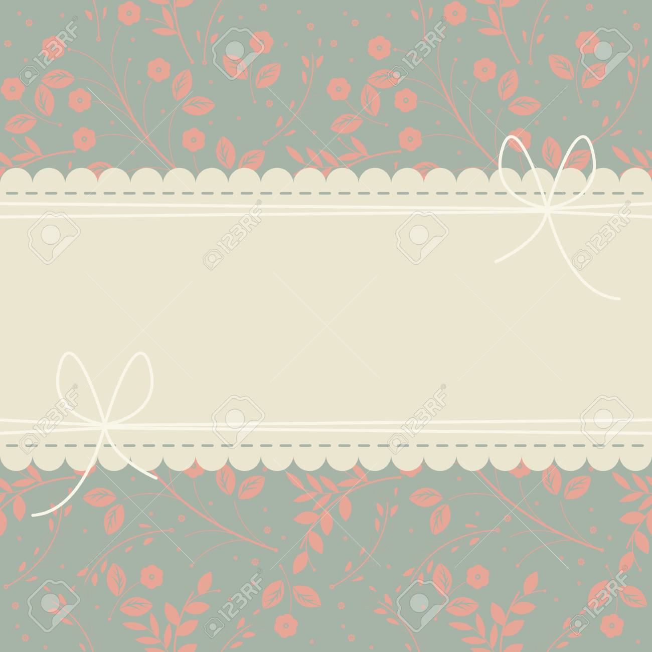 Vettoriale La Cornice Orizzontale In Pizzo Con Fiori E Foglie Rosa Su Sfondo Azzurro Puo Essere Utilizzata Per Biglietti Di Auguri Inviti Di Nozze Inviti Per La Doccia E Disegni Piu