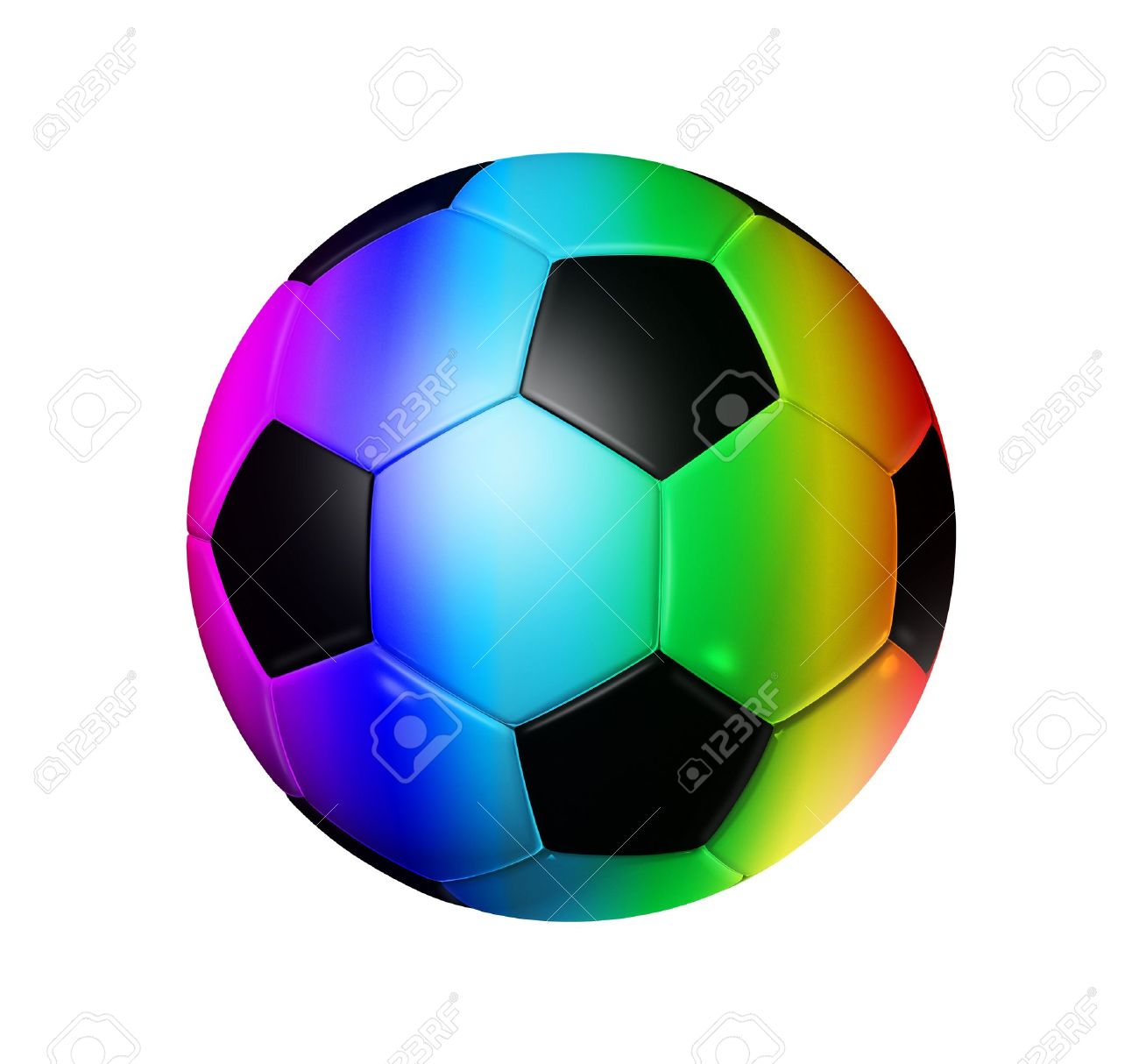 3d rainbow soccer ball