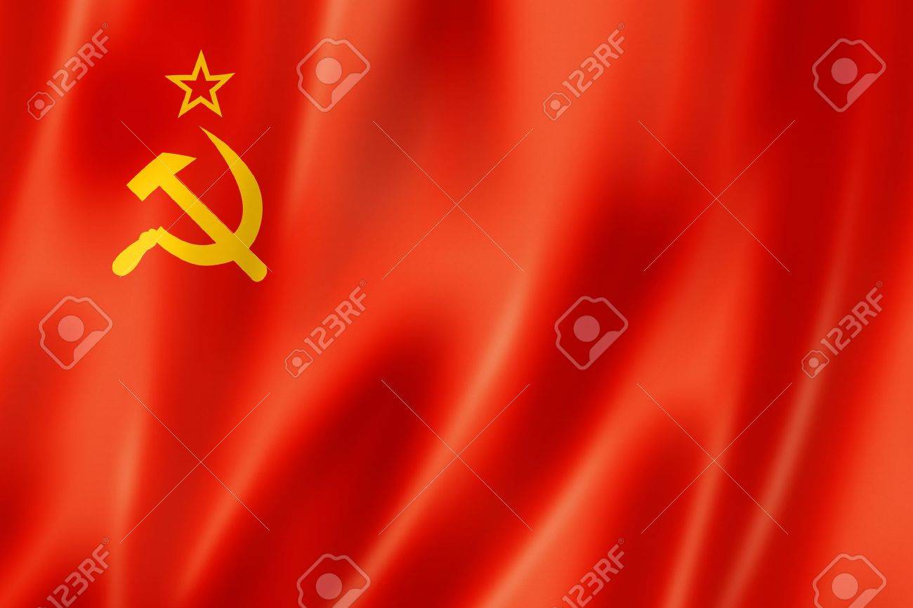 ソ連 ソ連国旗 3 次元レンダリング テクスチャをサテン の写真素材 画像素材 Image