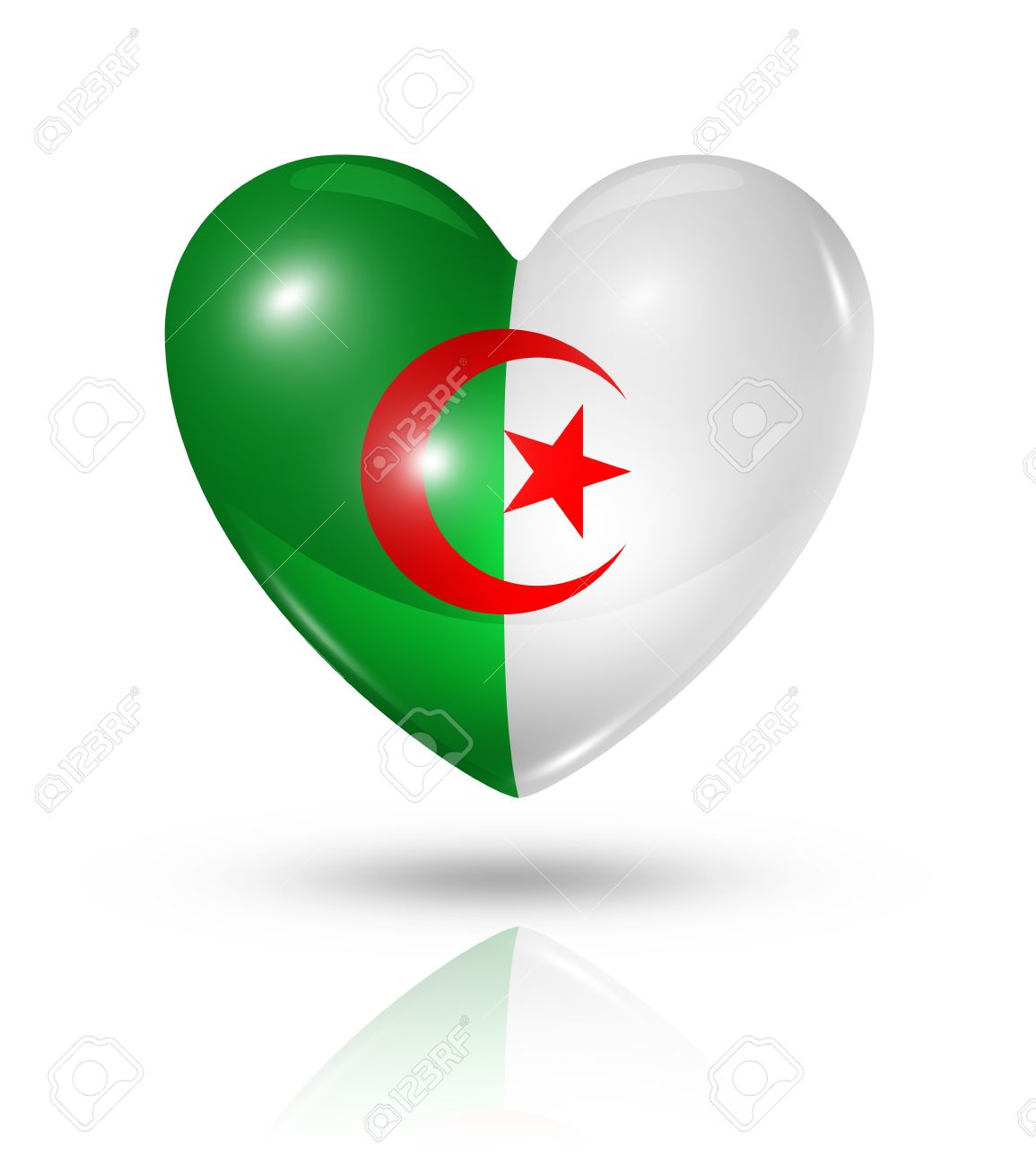 Algerie Symbole Drapeau De Coeur 3d Amour Banque D Images Et Photos Libres De Droits Image