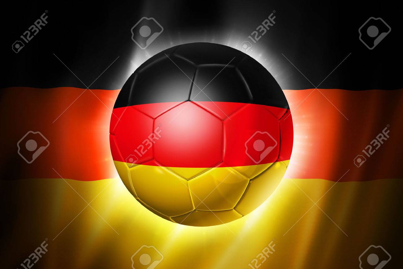 ドイツの球団旗 サッカー W 杯 14 ブラジルで 3 D サッカー ボール の写真素材 画像素材 Image