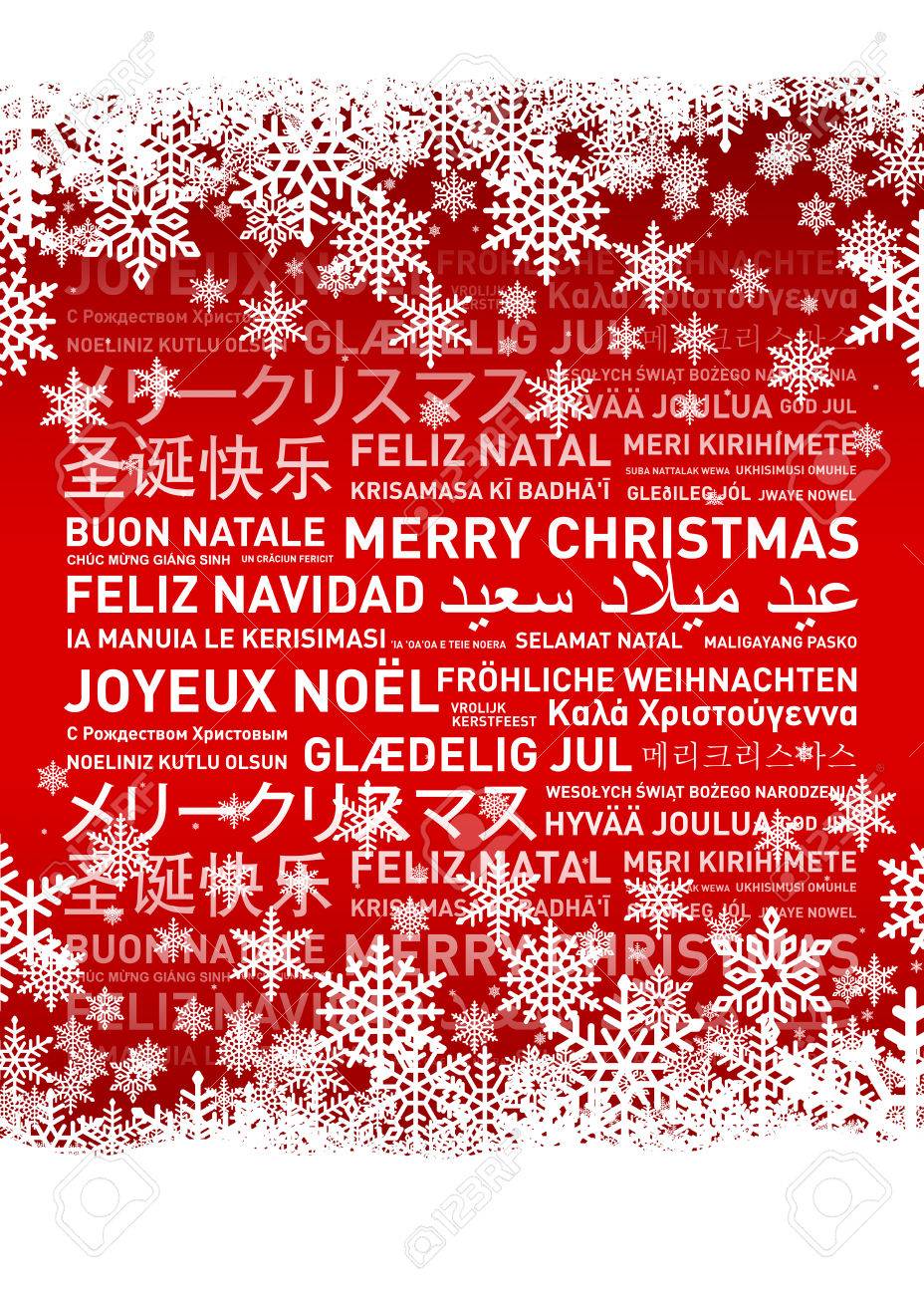 Merry christmas from the world. Different languages celebration card - 49003818 Merry christmas from the world. Different languages celebration card - 49003818