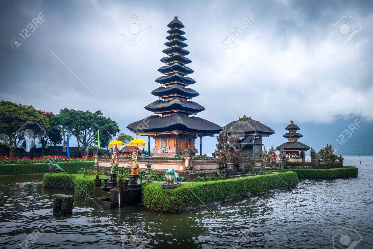 Pura Ulun Danu Bratan Temple In Bedugul Bali Indonesia Stock