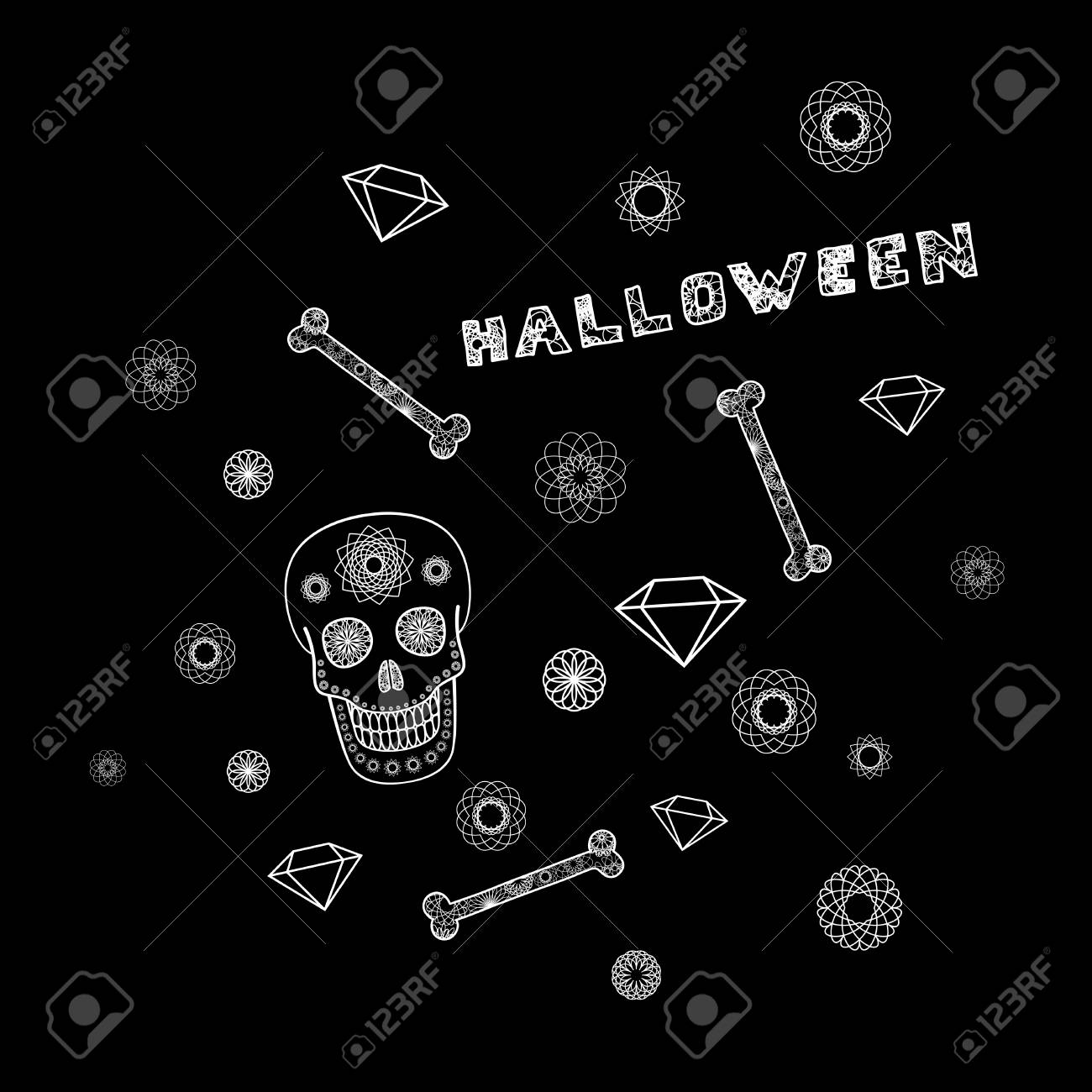 halloween background with ornamental