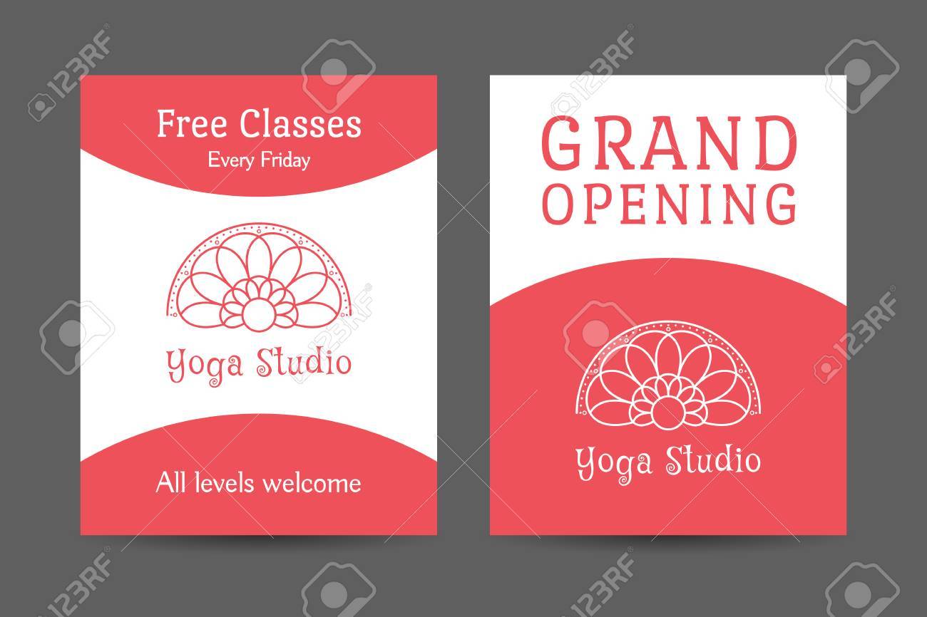 yoga ornamental brochure flyer design vector editable template yoga flyer design templates