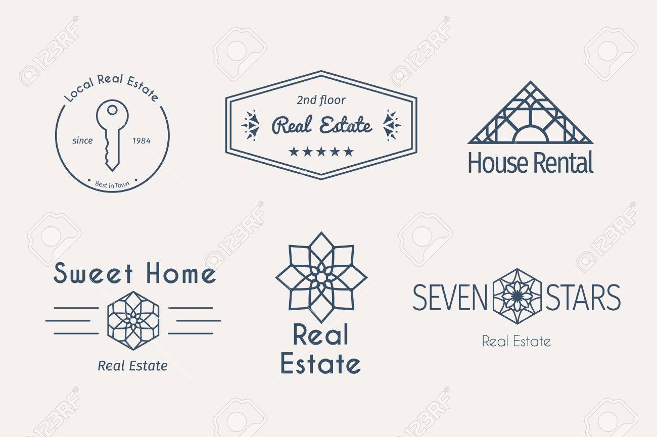 asian real estate logo templates set vector ethnic ornamental