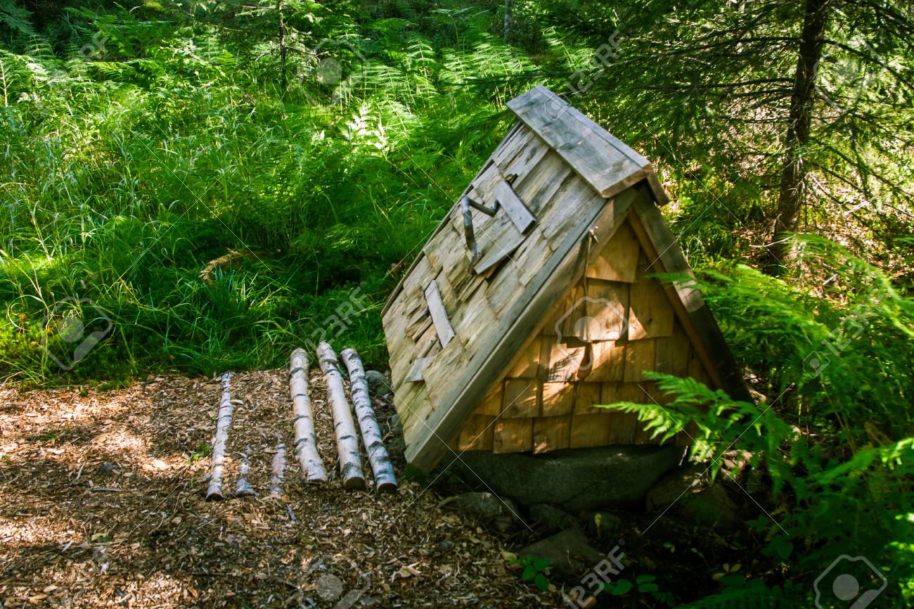 フィンランドの森の中の美しい小さな木造の建物