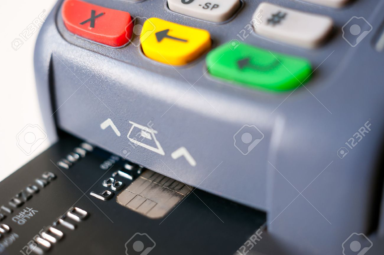 Payment using chip plastic card in POS terminal - 42690452 Payment using chip plastic card in POS terminal - 42690452