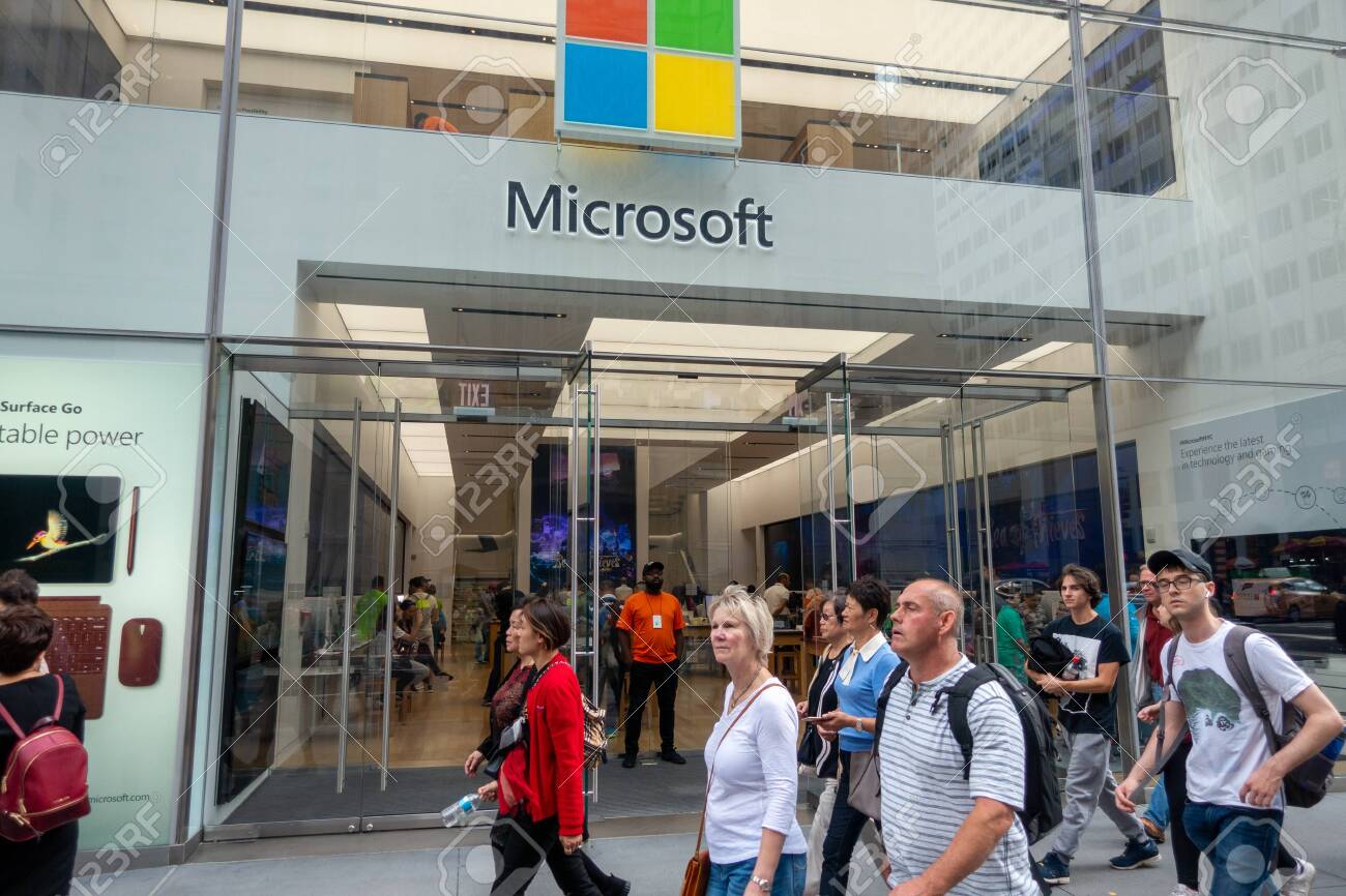 New York Usa September 6 19 Microsoft Company Logo On Stock Photo Picture And Royalty Free Image Image