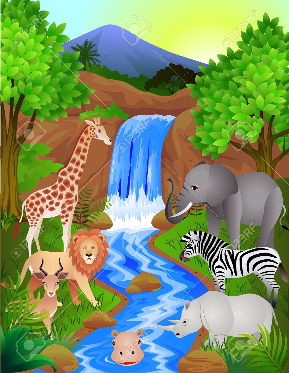 美しいジャングルのイラスト素材 ベクタ Image