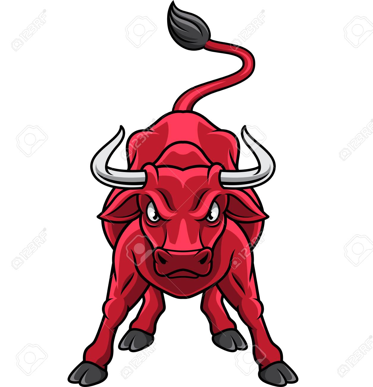 Cartoon Charging Bull Mascot Royalty Free SVG, Cliparts, Vectors, and Stock  Illustration. Image 116950448., image size:1254x1300