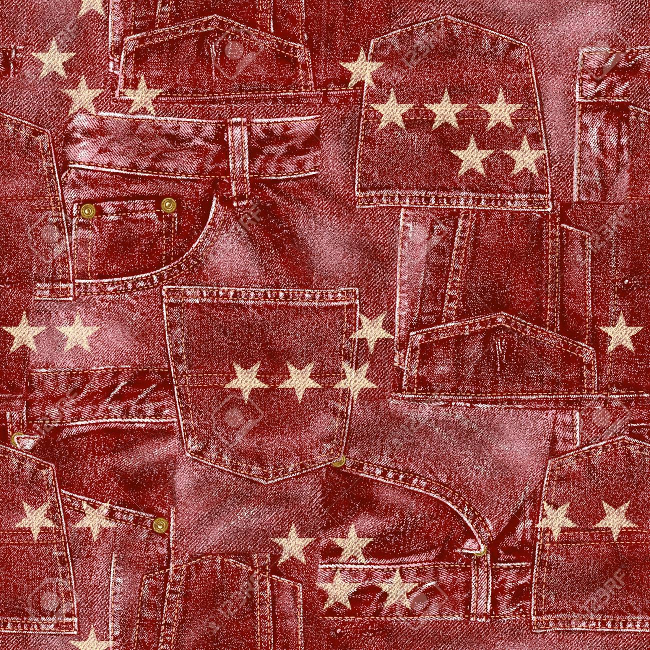 red denim material