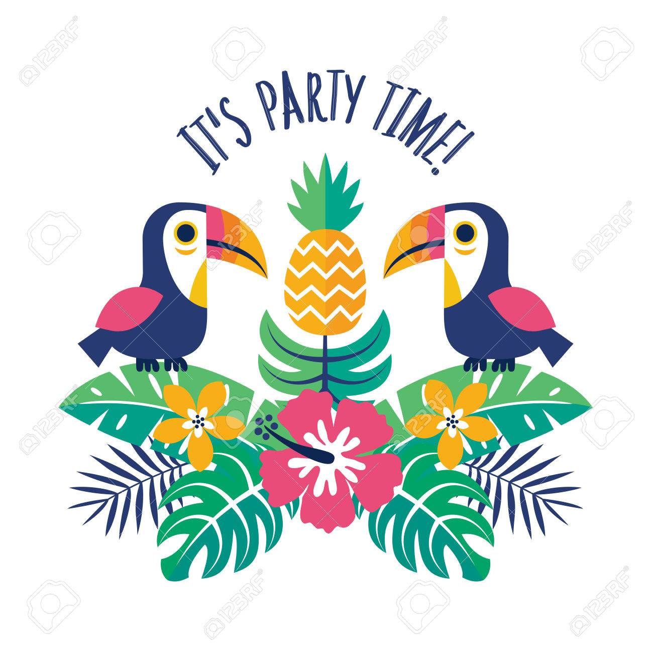 Tropical Party Invitation Template from previews.123rf.com