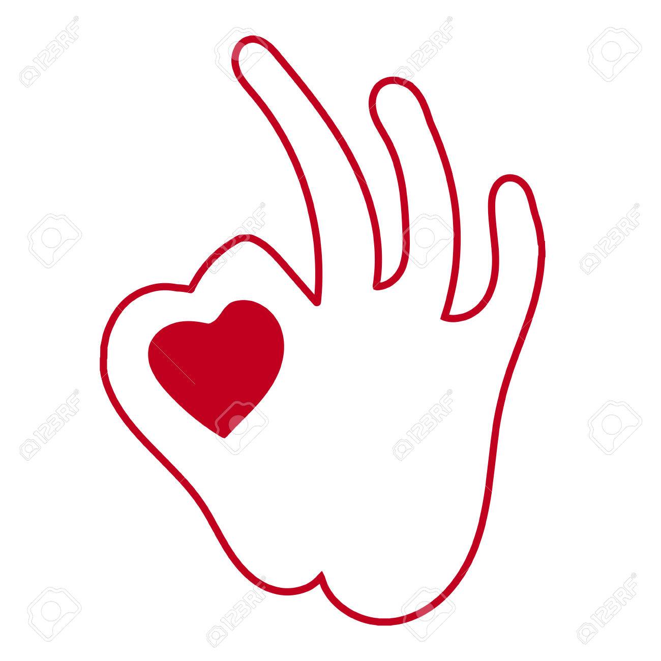 heart shape design for love symbols human okay hand sign royalty