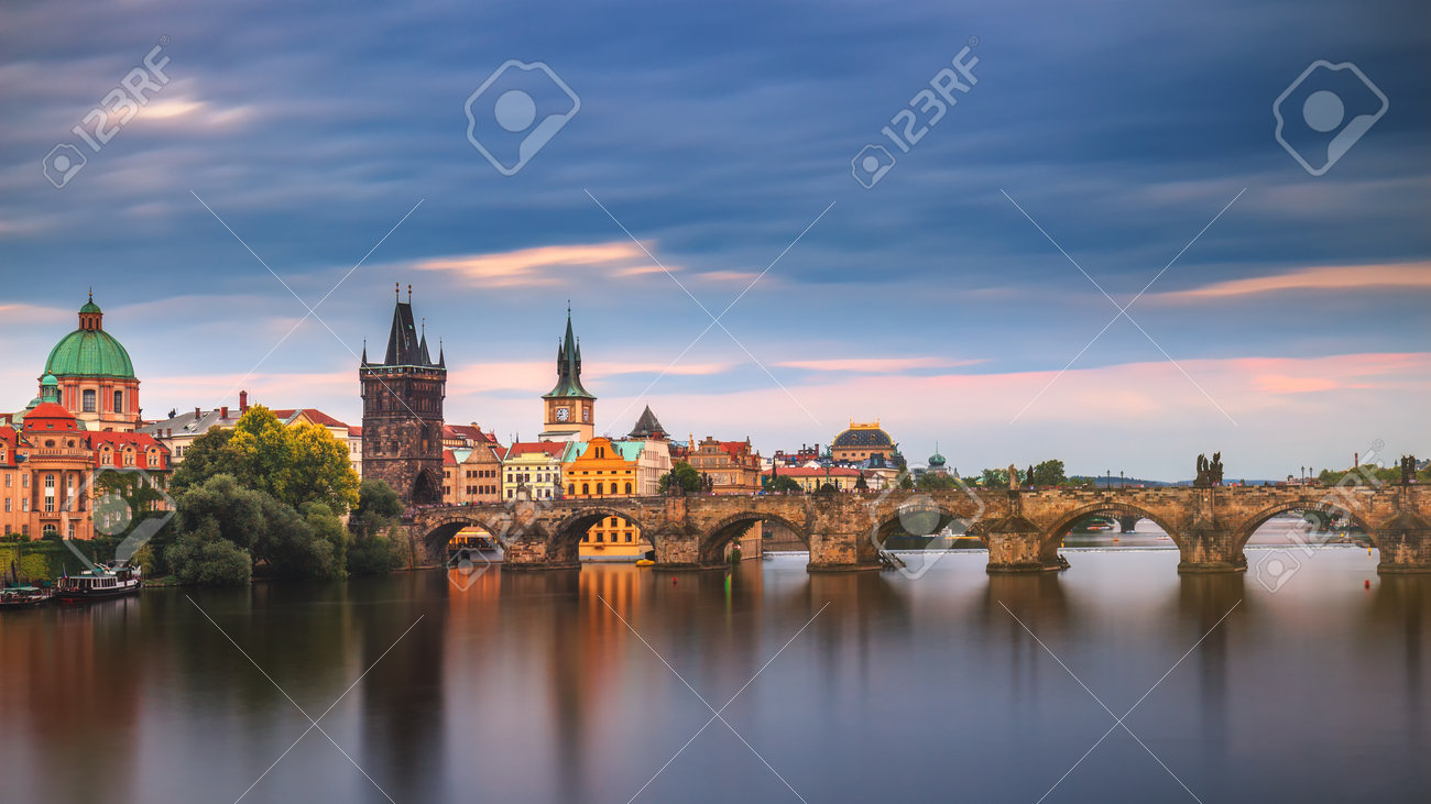 Prague city and Charles Bridge in the Old Town of Prague, Czech Republic - 168255341 Prague city and Charles Bridge in the Old Town of Prague, Czech Republic - 168255341