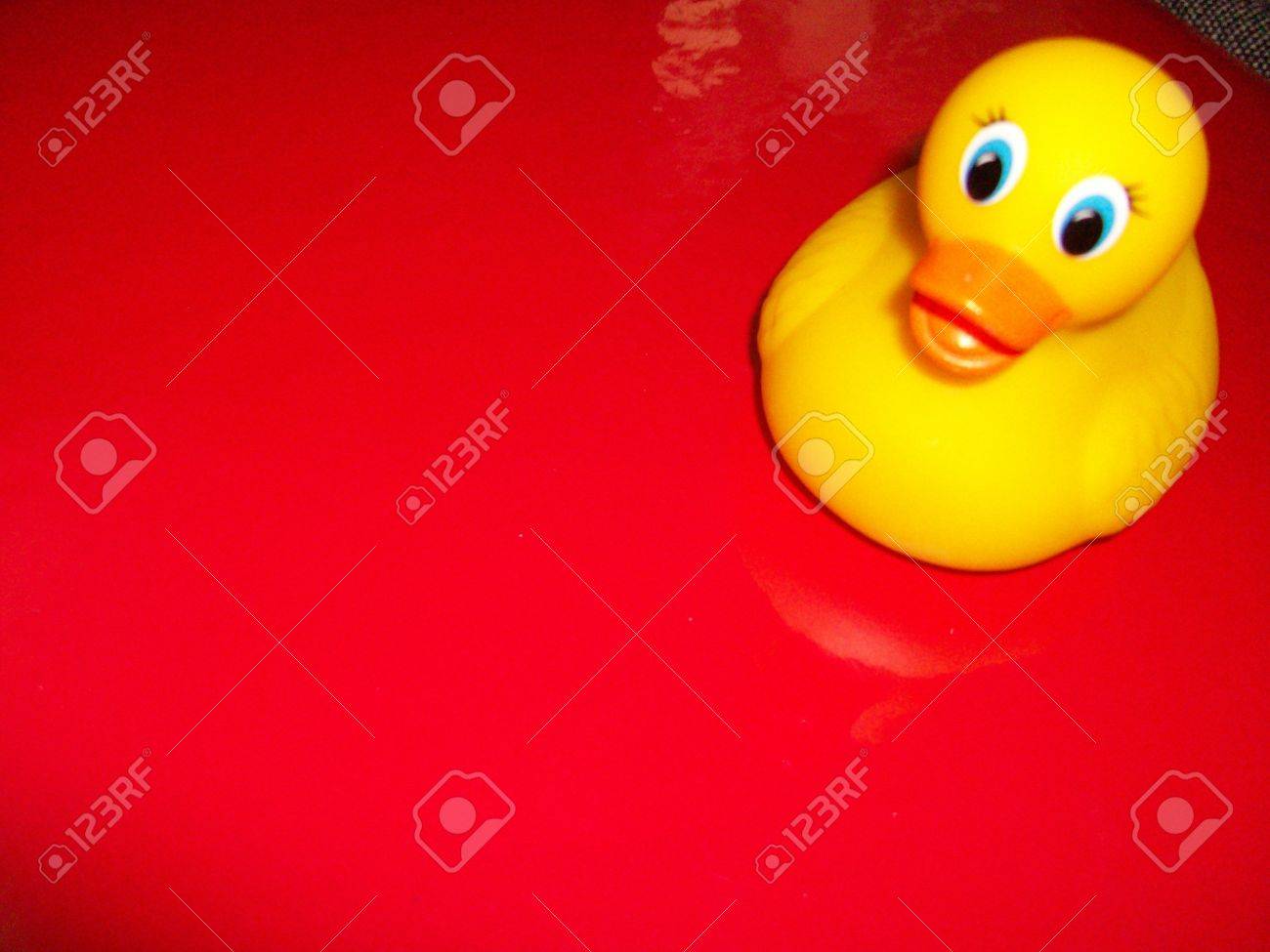 red rubber ducks