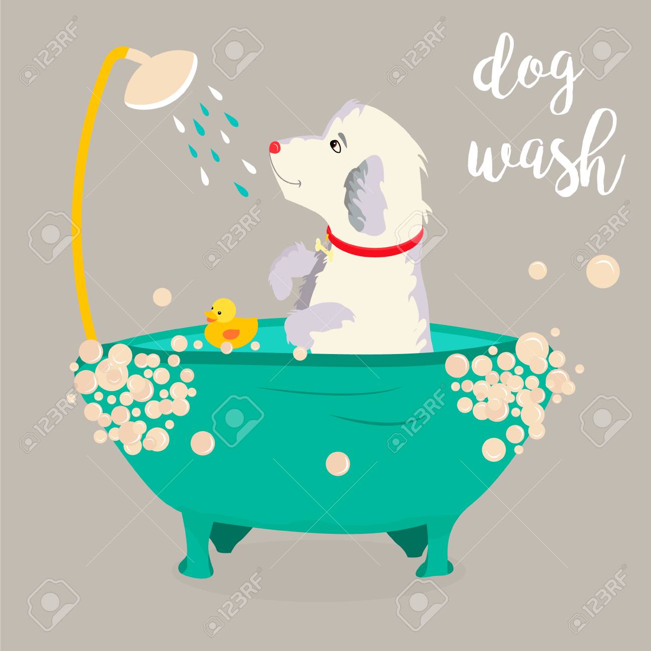 シャワーを浴びている犬のイラスト のイラスト素材 ベクタ Image シャワーを浴びている犬のイラスト のイラスト素材 ベクタ Image