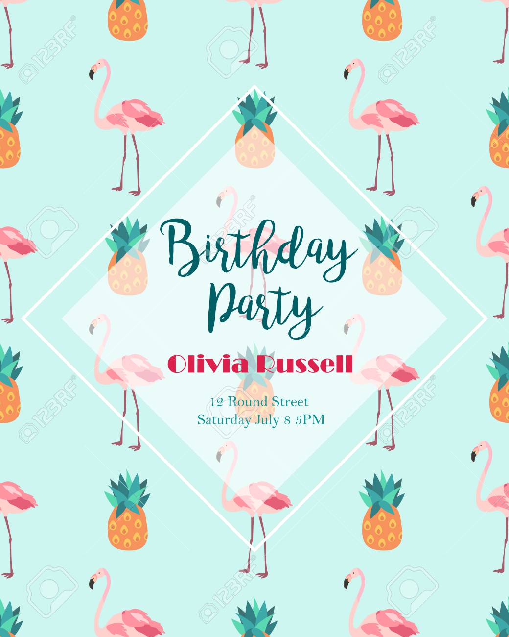 tropical invitation template with