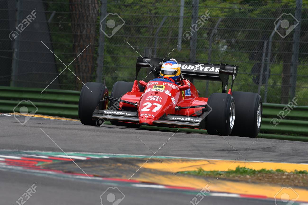 6 May 18 Unknown Run With Historic 1984 Ferrari F1 Car Model 126 C4 Ex Michele Alboreto Rena C Arnoux During Minardi Historic Day 18 In Imola Circuit In Italy Stock Photo