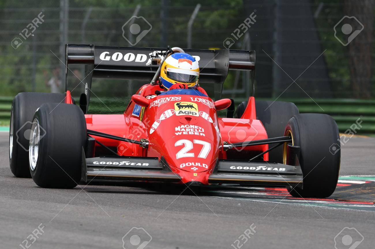 6 May 18 Unknown Run With Historic 1984 Ferrari F1 Car Model 126 C4 Ex Michele Alboreto Rena C Arnoux During Minardi Historic Day 18 In Imola Circuit In Italy Stock Photo