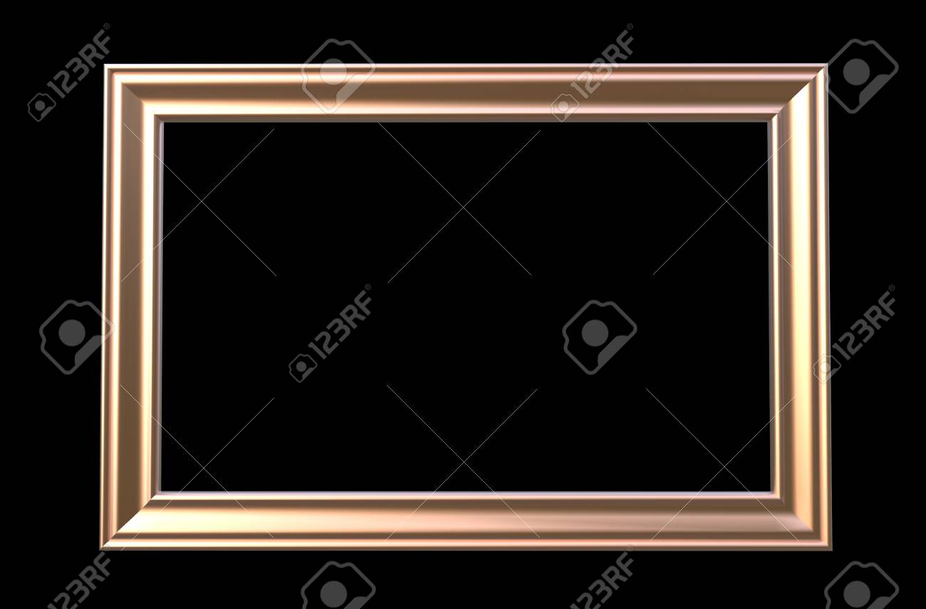 Rendu 3d De Cool Isole Moderne Suspendu Lumiere Couleur Cuivre Rectangle Forme Cadre Photo Sur Fond Noir Banque D Images Et Photos Libres De Droits Image