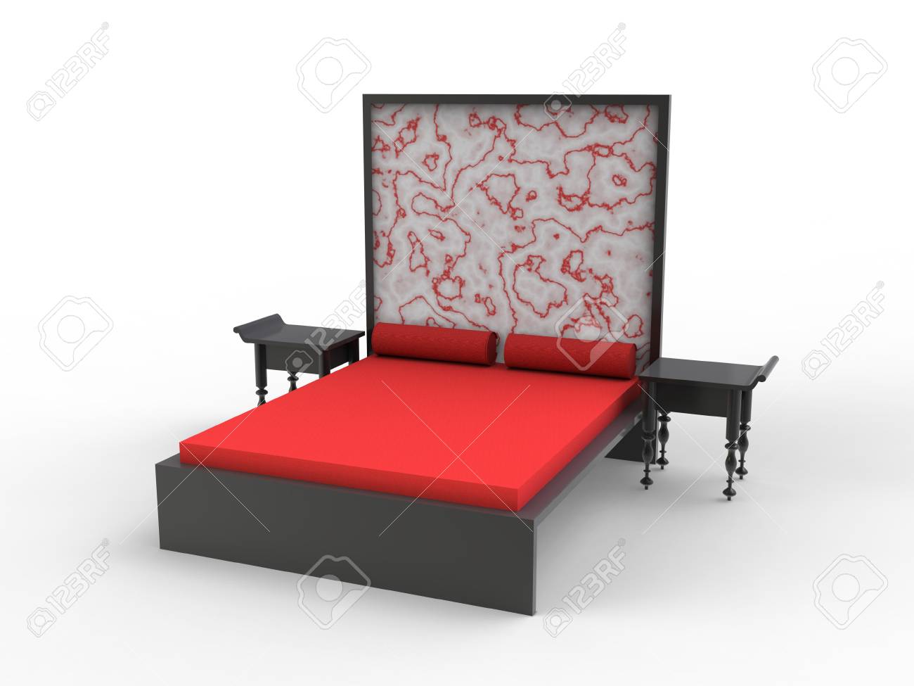 Chinese Bedroom Furniture On A White Background